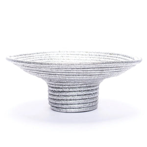 Silver Pedestal Bowl Basket