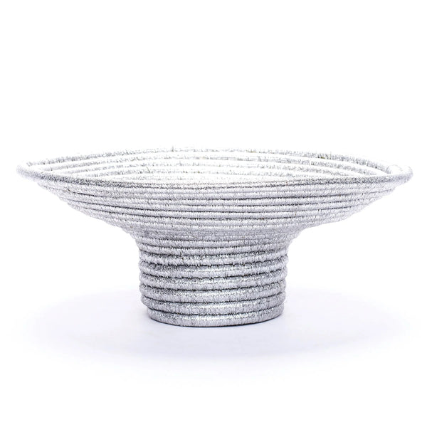 Silver Pedestal Bowl Basket