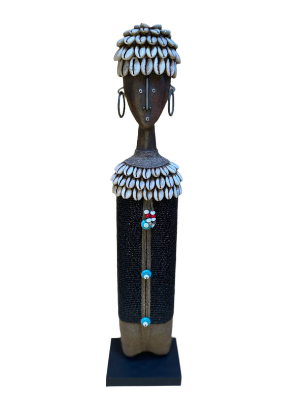 17" Black Namji with Cowrie Crown