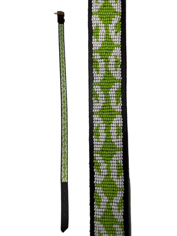 Lime Leopard Maasai Beaded Belt