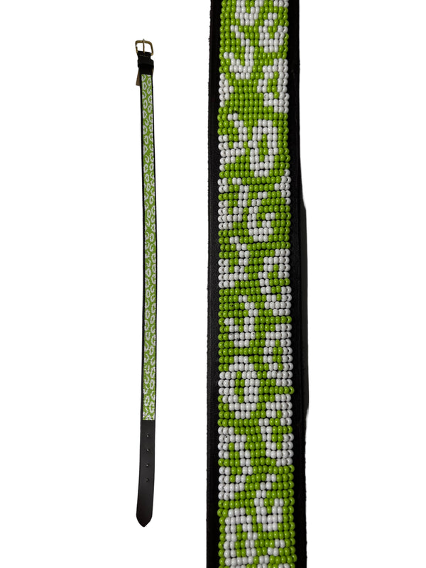 Lime Leopard Maasai Beaded Belt