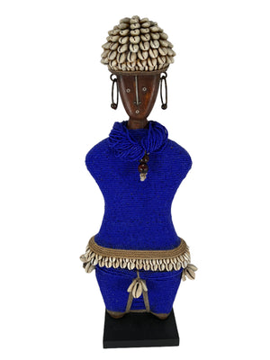 18" Blue Namji with Cowrie Hair and Skirt