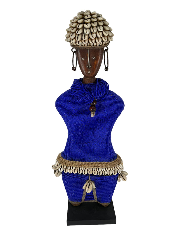 18" Blue Namji with Cowrie Hair and Skirt