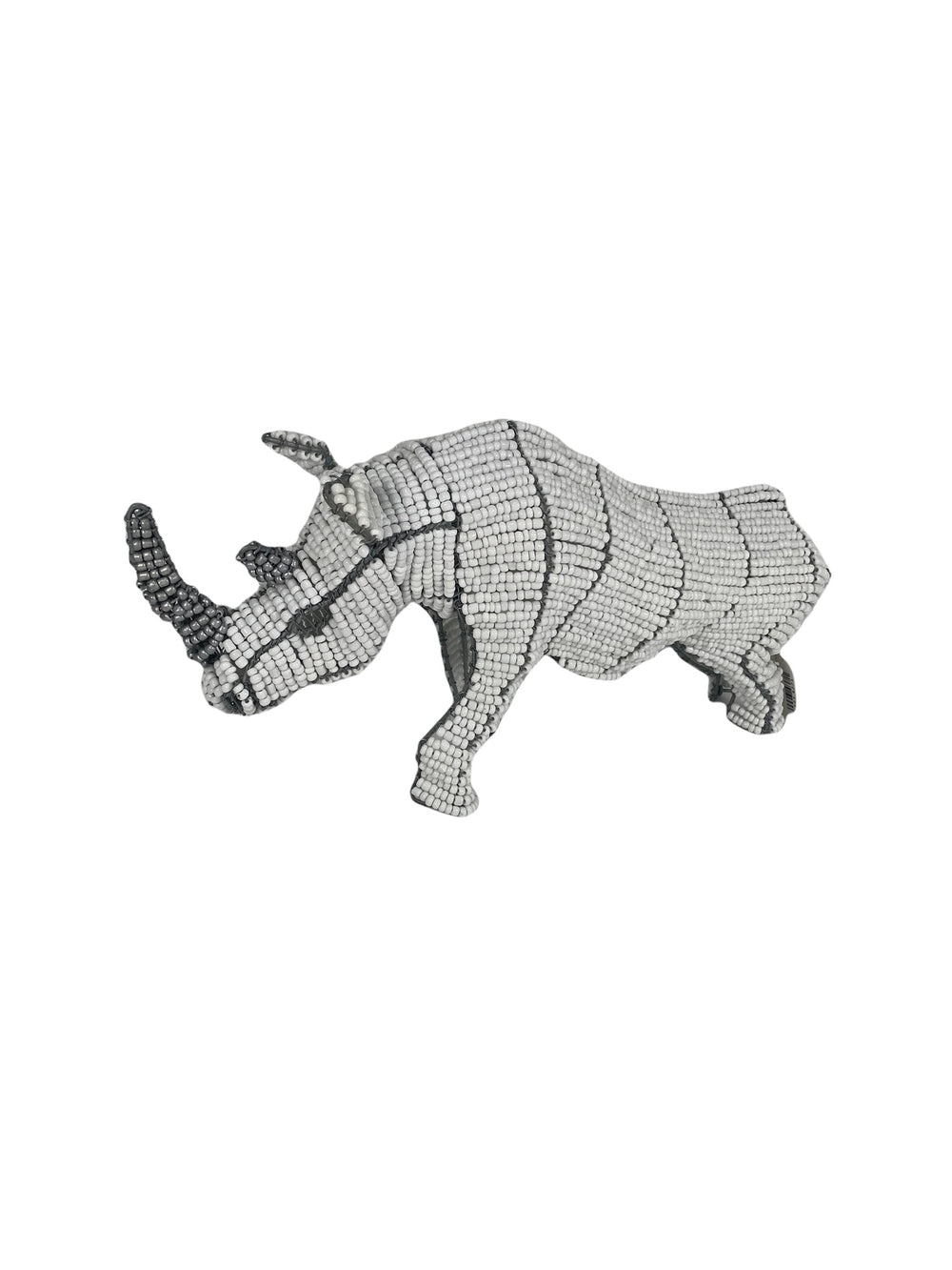 Beaded White Rino