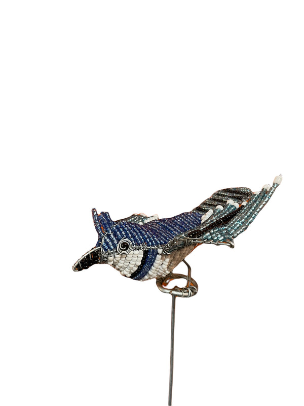 Beaded Bird Garden Stick