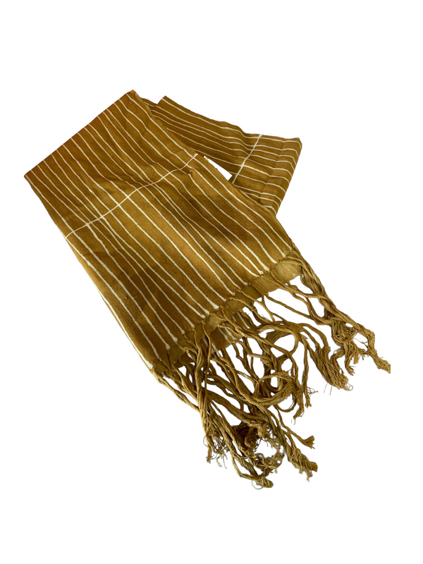 Mustard Cotton Mud Cloth Scarves