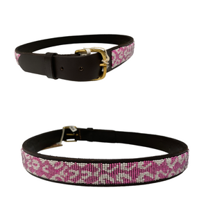 Pink Leopard Massai Beaded Belt