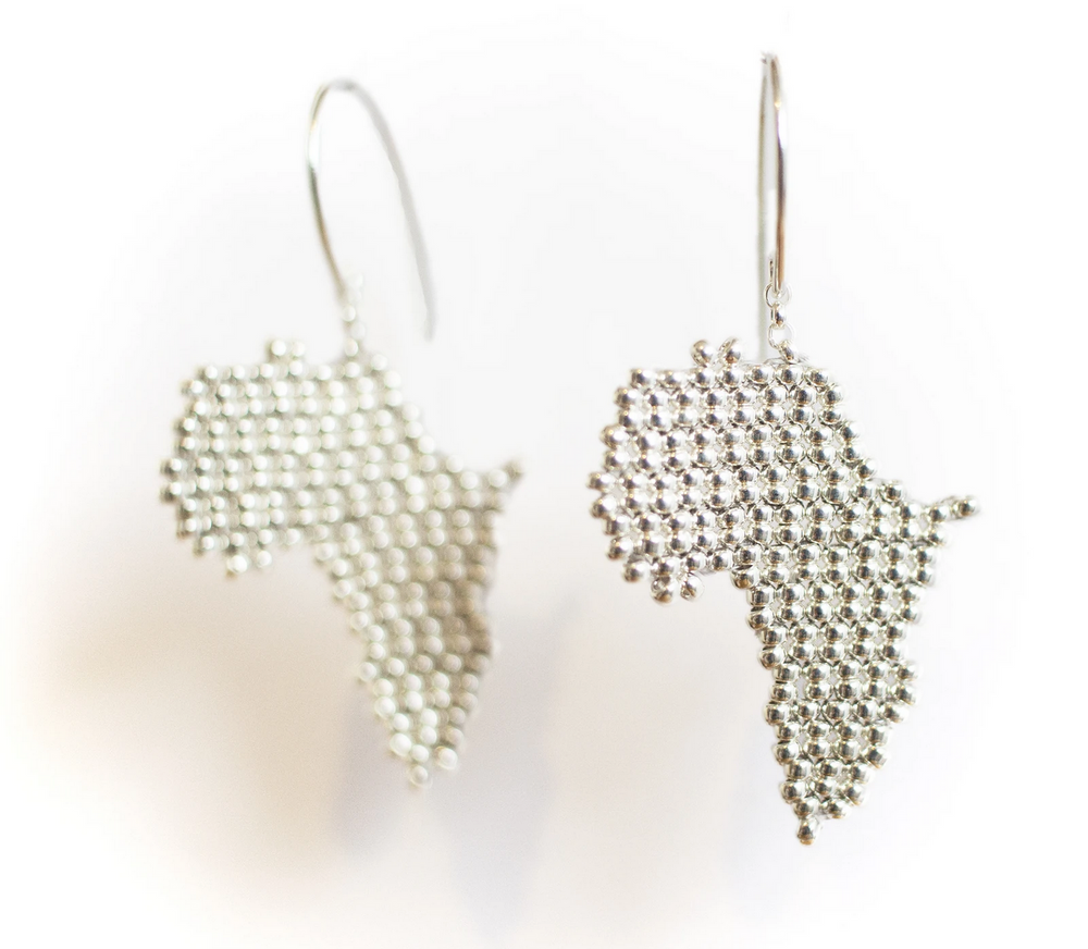 Africa Earrings Sterling Silver
