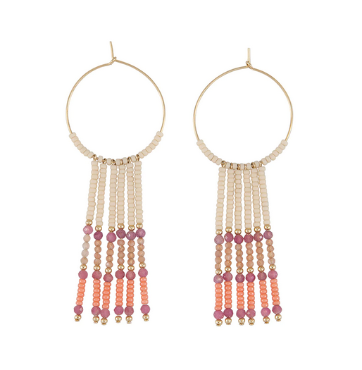 Small Hoops with Beaded Bars