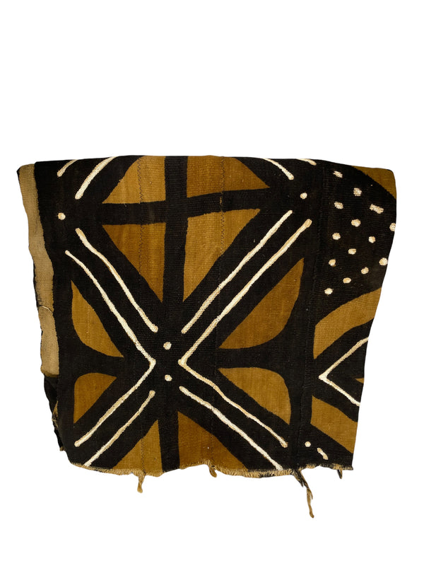 Large Cotton Mud Cloth Throw Blanket, 43"x64"