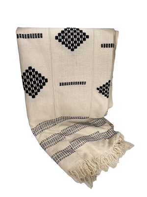 Cotton Mossi Geometric Throw Blanket, 92" x 54"