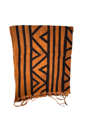 Cotton Mud Cloth Throw Blanket, Small 55"x36"