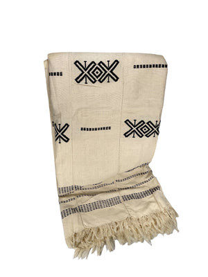 Cotton Mossi Geometric Throw Blanket, 92" x 54"