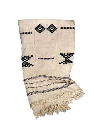 Cotton Mossi Geometric Throw Blanket, 92" x 54"