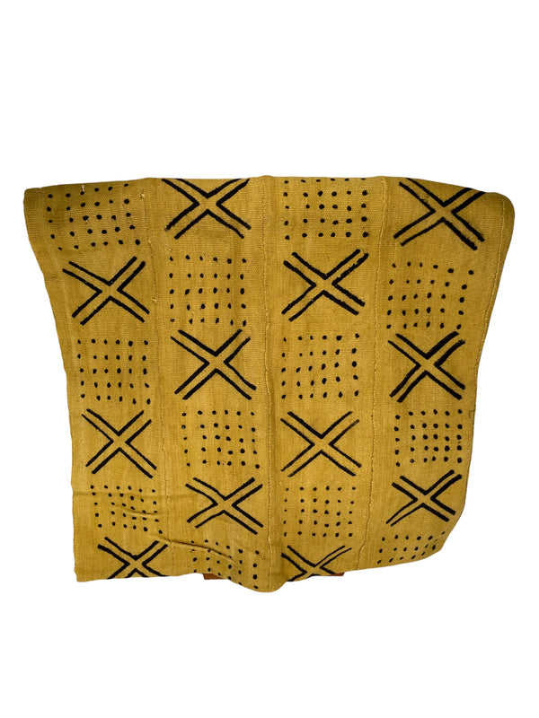 Large Cotton Mud Cloth Throw Blanket, 41"x77"