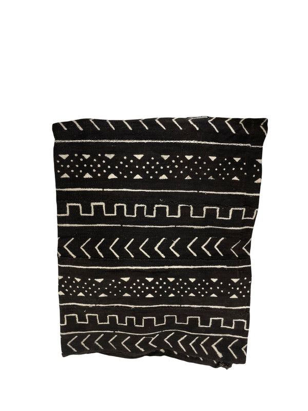 Large Cotton Mud Cloth Throw Blanket, 68"x45"
