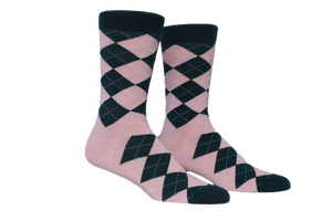Pink & Blue Argyle Socks