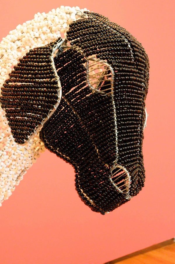 White & Black Face Beaded  Wire Sheep 28" South Africa