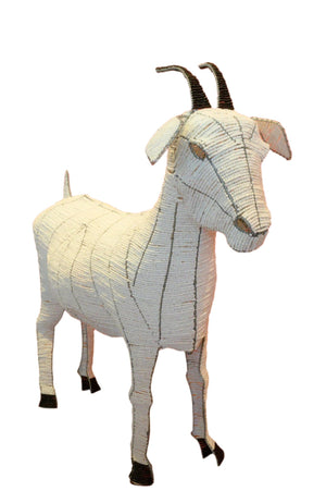 Beaded White Goat 30" South Africa