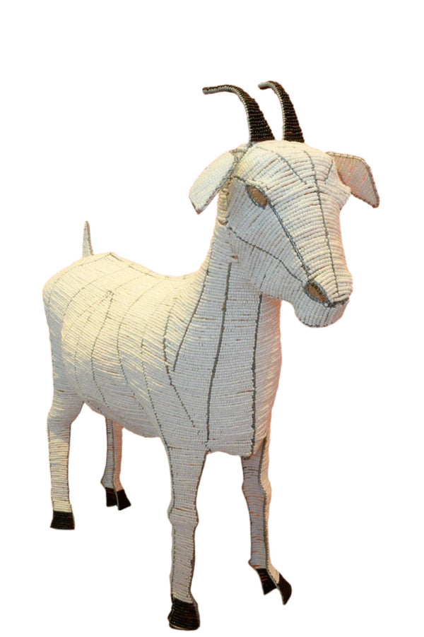 Beaded White Goat 30" South Africa