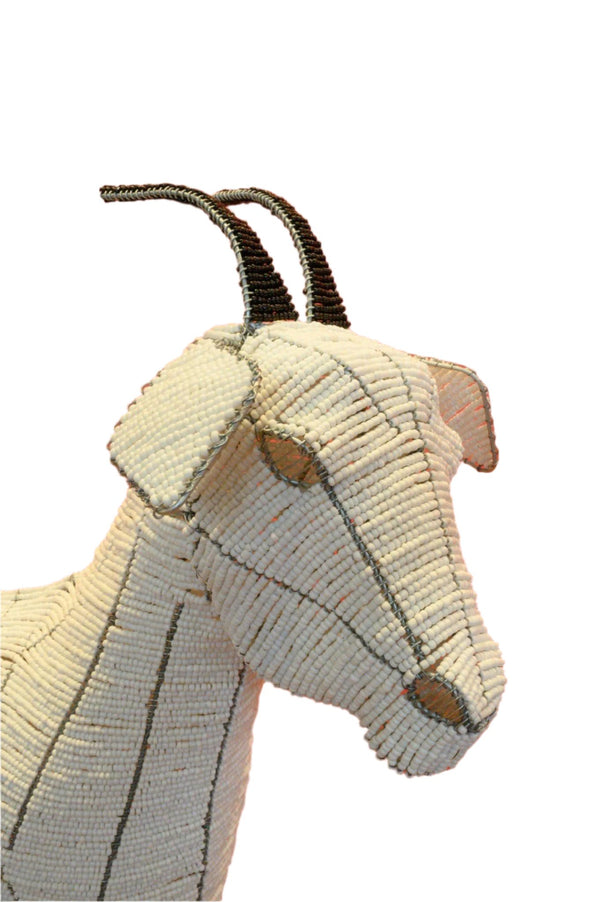 Beaded White Goat 30" South Africa