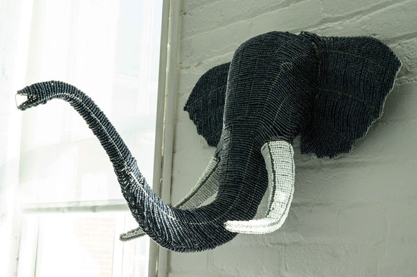 Beaded Elephant Head Trophy South Africa