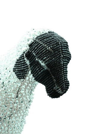 White & Black Face Beaded Sheep 12" South Africa