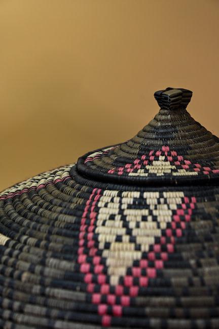 Ukhamba Lidded Patterned Basket By Beauty Ngxongo