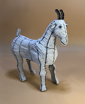 Beaded Small White Goat