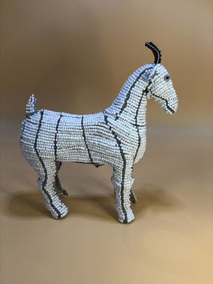Beaded Small White Goat