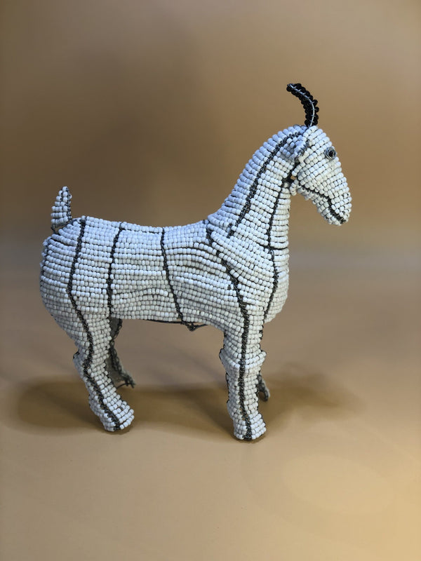 Beaded Small White Goat