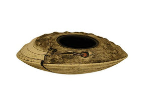 Andile Dyalvane Scarified Nozi Flat Vase.  H5"XW15.5"XD15.5"