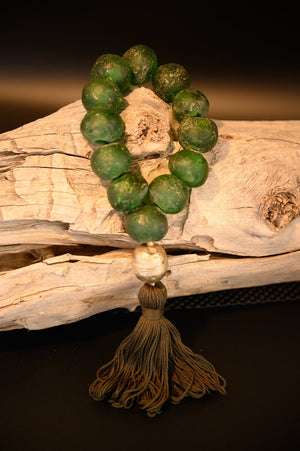 Julia Atlas Emerald Prayer Bead Sculpture