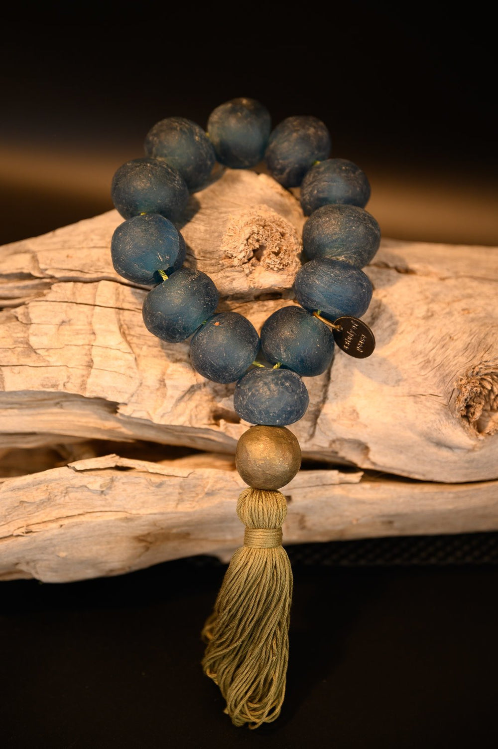 Julia Atlas Blue Prayer Bead Sculpture