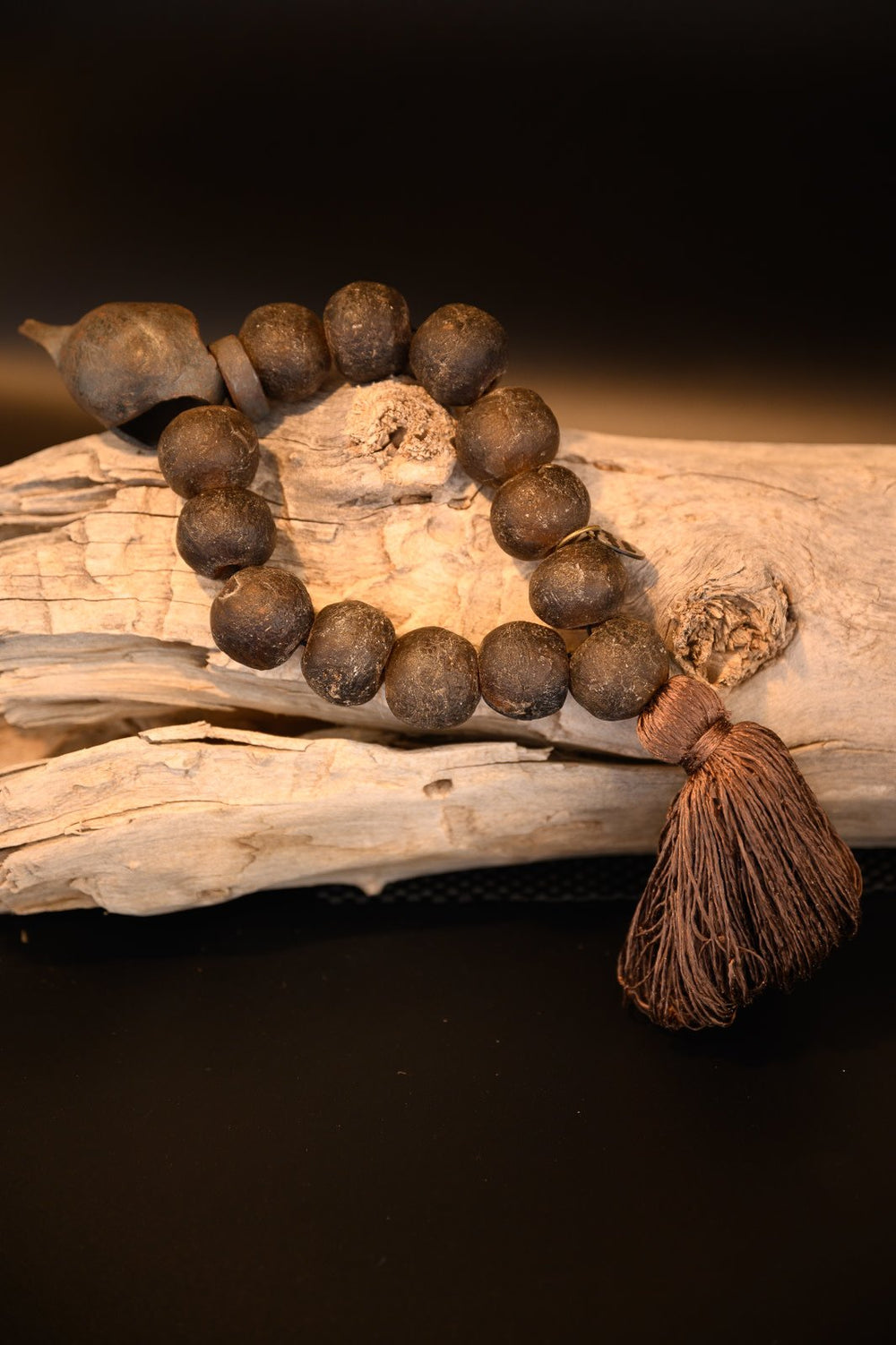 Julia Atlas Brown Prayer Bead Sculpture