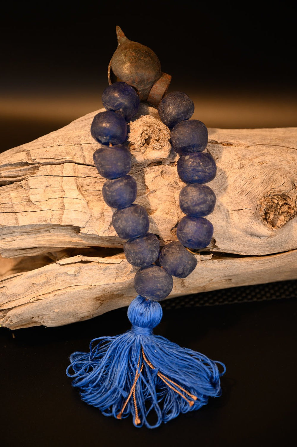 Julia Atlas Deep Blue Prayer Bead Sculpture