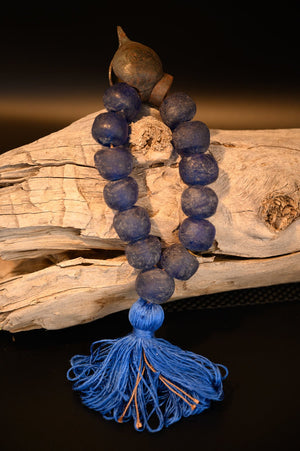Julia Atlas Deep Blue Prayer Bead Sculpture