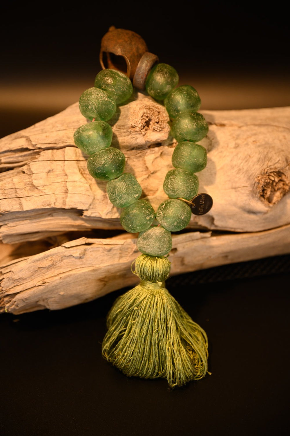 Julia Atlas Bright Green Prayer Bead Sculpture