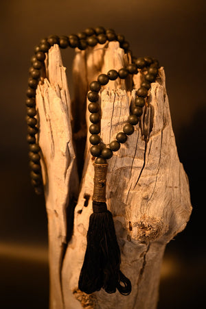 Julia Atlas Black Mala Prayer Bead Necklace
