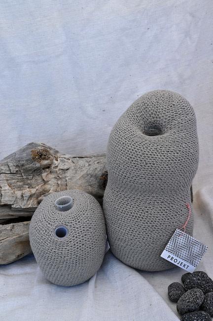 Funky Crochet Rock Vase Set