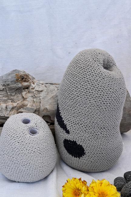Funky Crochet Rock Vase Set