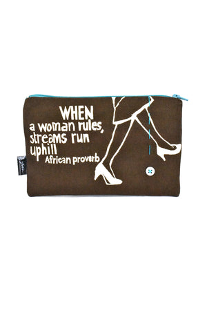 African Proverb Makeup Pouches