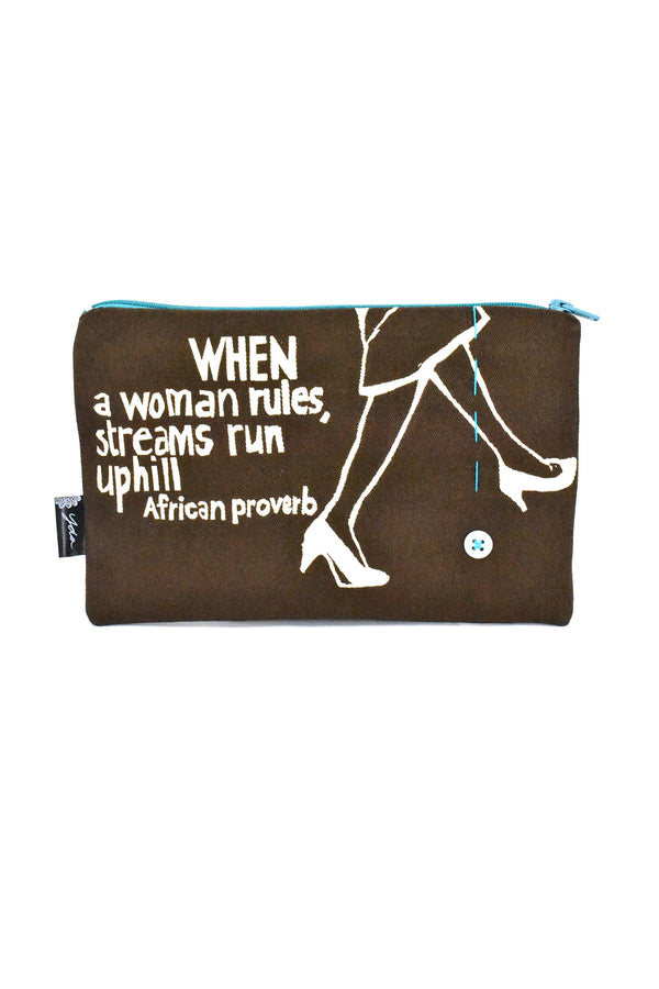 African Proverb Makeup Pouches
