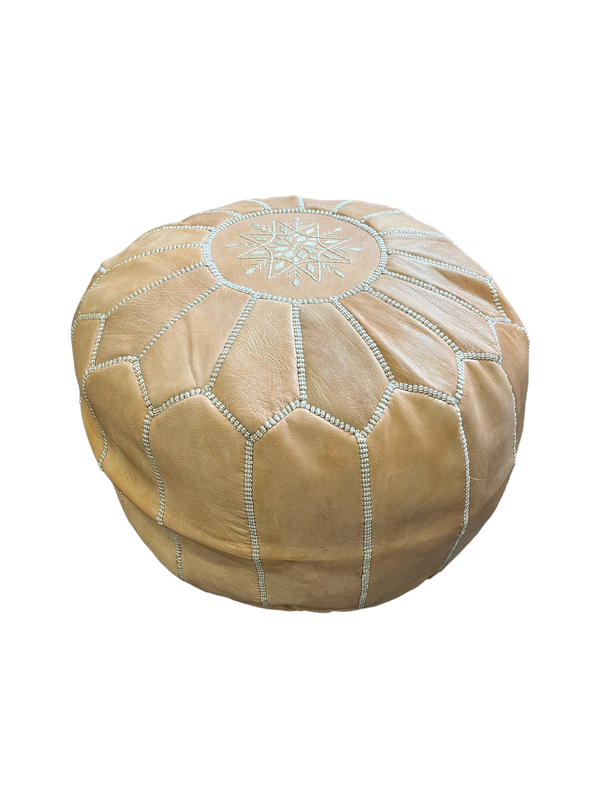 Ponoon Leather Pouf Ottoman