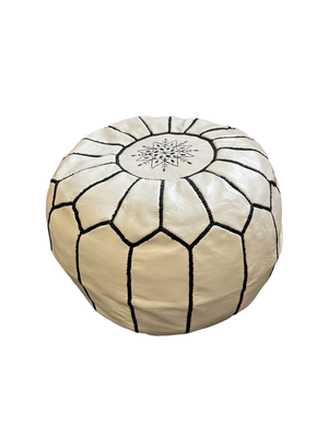 Ponoon Leather Pouf Ottoman