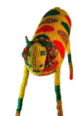 Yellow & Green Beaded Lion