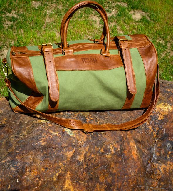 ROAM  Safari Leather and Canvas Duffel Bag