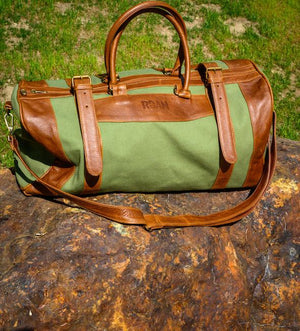 ROAM  Safari Leather and Canvas Duffel Bag